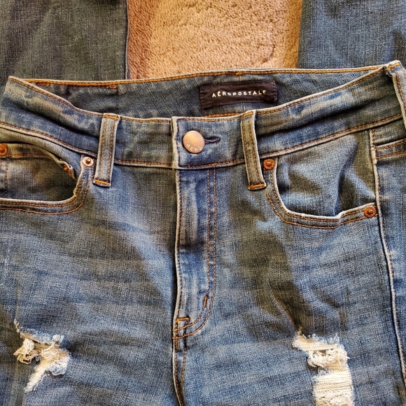 Areopostale Distressed High Rise Jeggings size 2 Reg EUC - Picture 2 of 5
